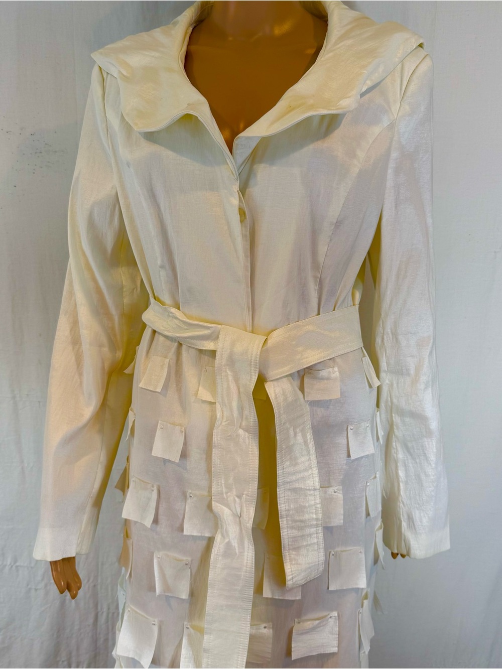 Terramina White Trench Coat with Belt